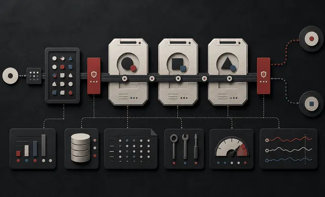A controlled orchestration rail routes abstract tasks through permission gates, tools, shared state, budgets, monitoring, and fallback paths.