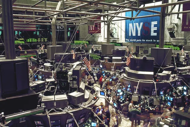 Photograph: New York Stock Exchange trading floor on Wall Street, New York.