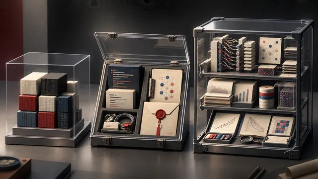 Three display cases contain weights, code, and a broader reproducibility bundle to show different kinds of open model release.