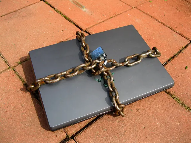 Photograph: Locked computer laptop.