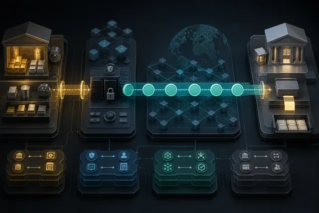 Reserve custody, issuance, blockchain transfer, wallet controls, and redemption form separate dependent layers in a stablecoin payment.
